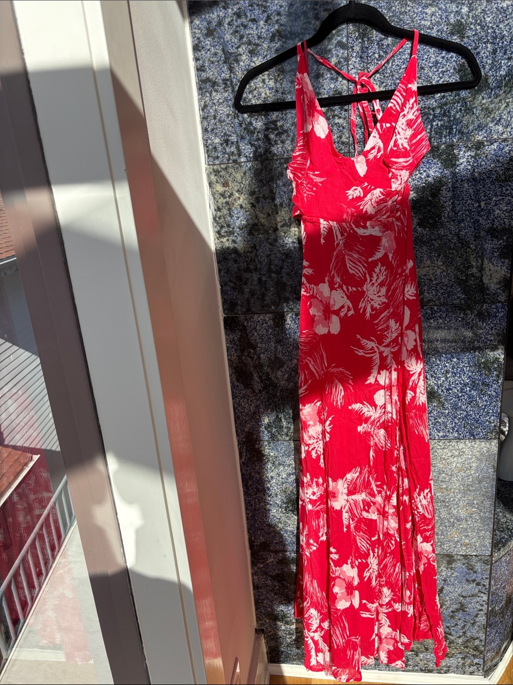 Free People xs  Coral Floral Halter Backless Maxi Dress - Picture 3 of 8